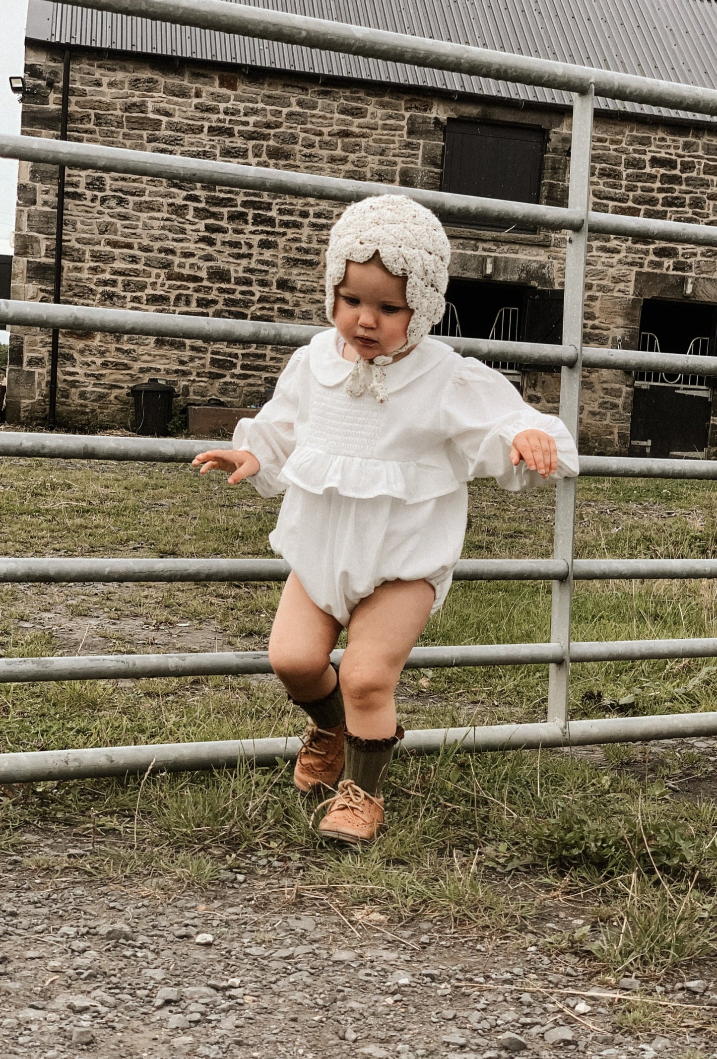 SOFT COTTON PETER PAN COLLAR ROMPER - Vintage Blossom