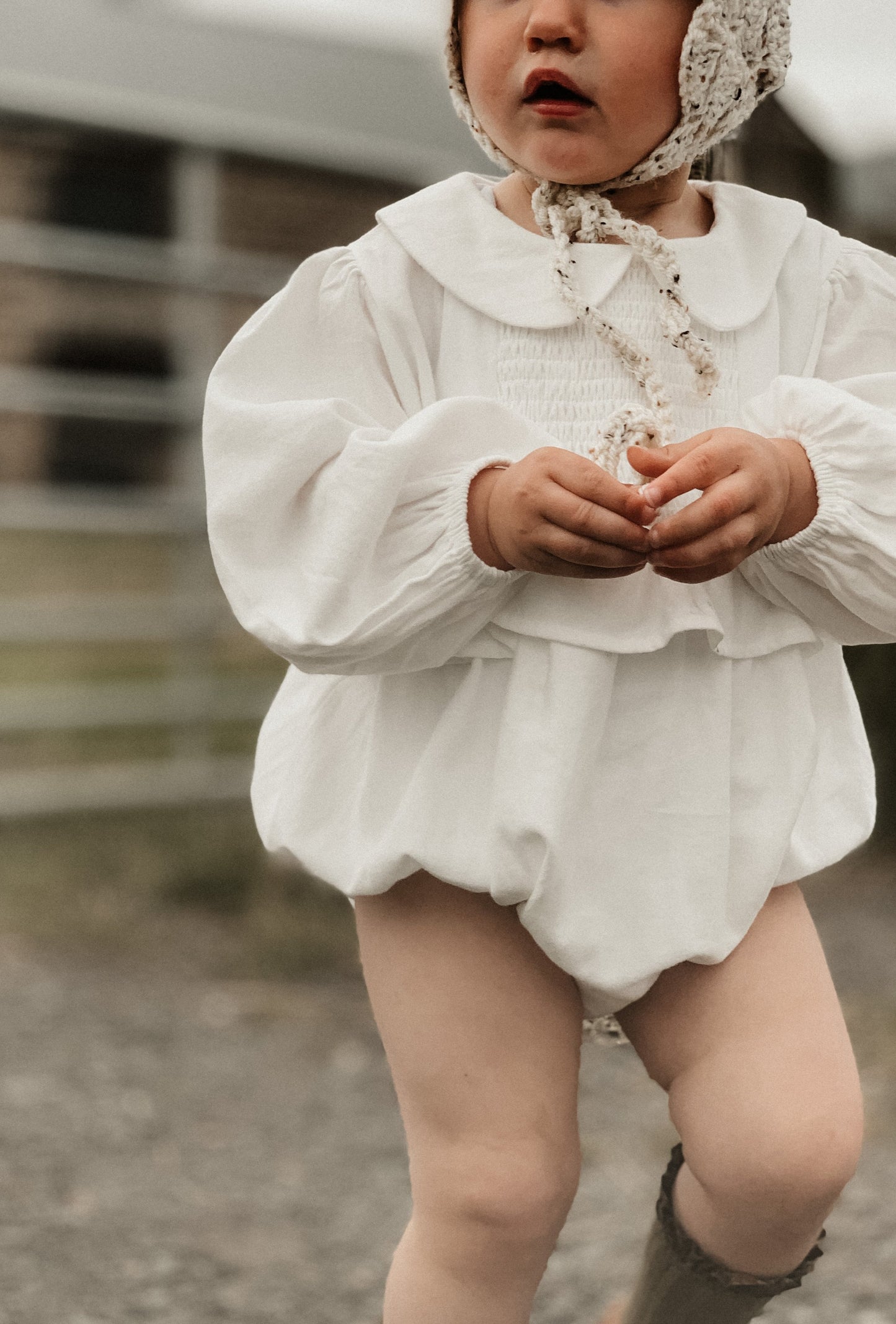 SOFT COTTON PETER PAN COLLAR ROMPER - Vintage Blossom