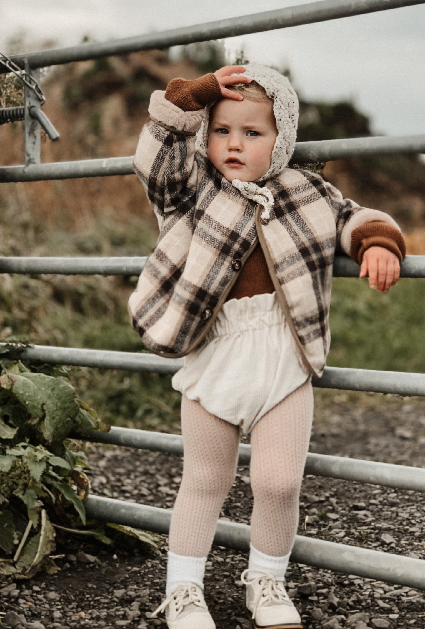 BRUSHED COTTON CHECKED JACKET - Vintage Blossom