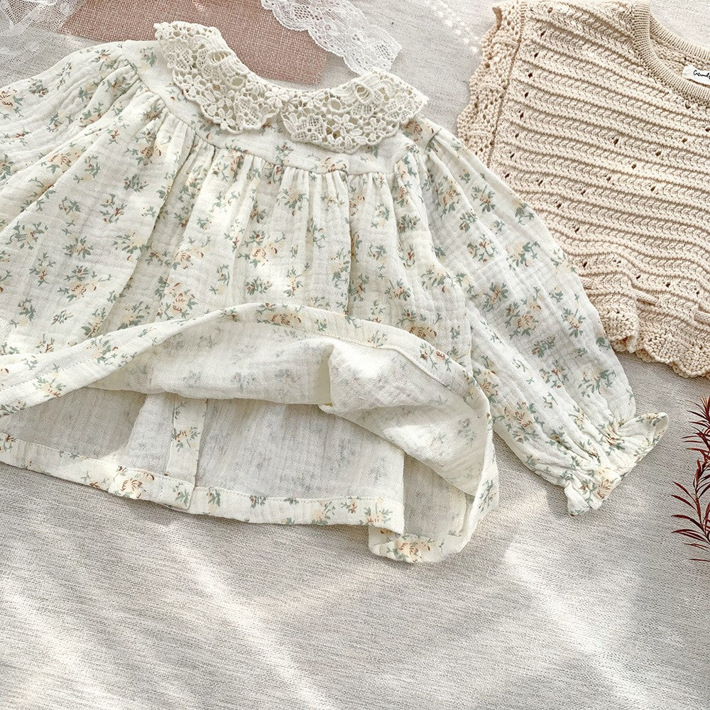 MUSLIN LACE COLLAR BLOUSE - Vintage Blossom