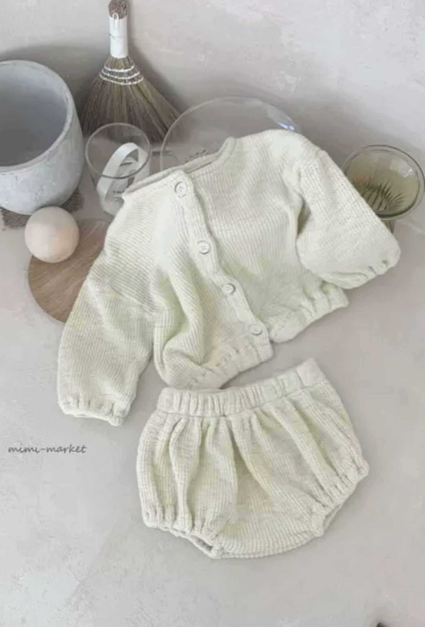 FLORRIE FINE KNIT BLOOMER AND CARDIGAN SET - 3 Colours - Vintage Blossom