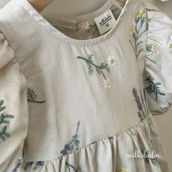 Provance Embroidered Romper - Vintage Blossom