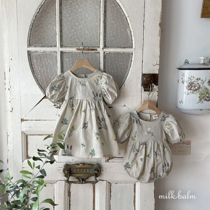 Provance Embroidered Romper - Vintage Blossom