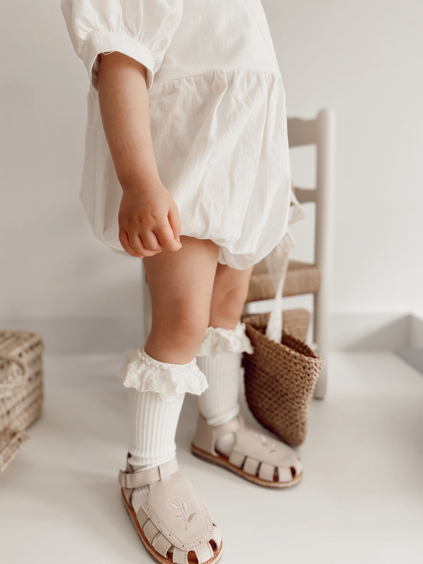 WILLOW LACE TRIM ROMPER - Vintage Blossom