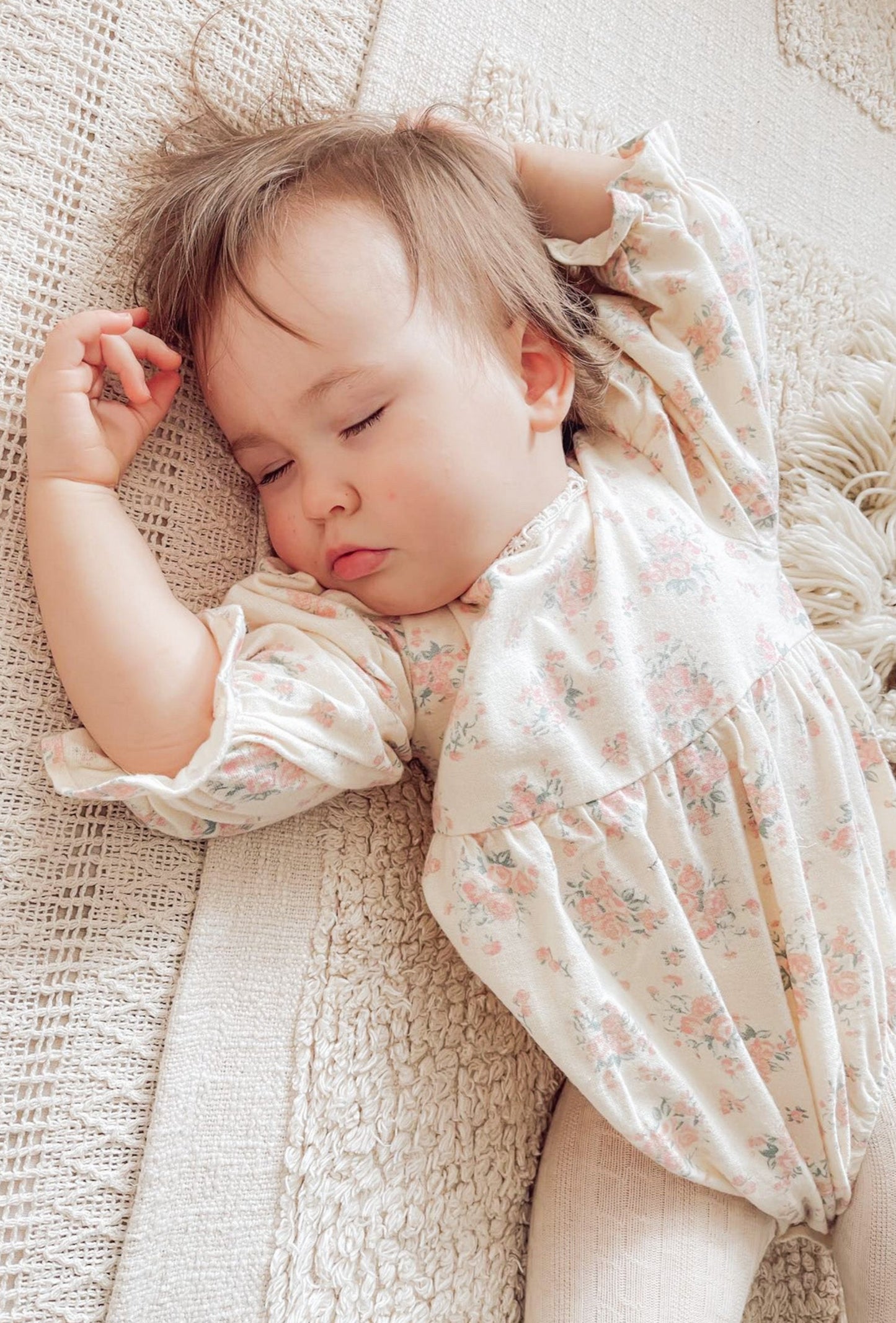 JULIET BRUSHED COTTON FLORAL SIBLING ROMPER - Vintage Blossom