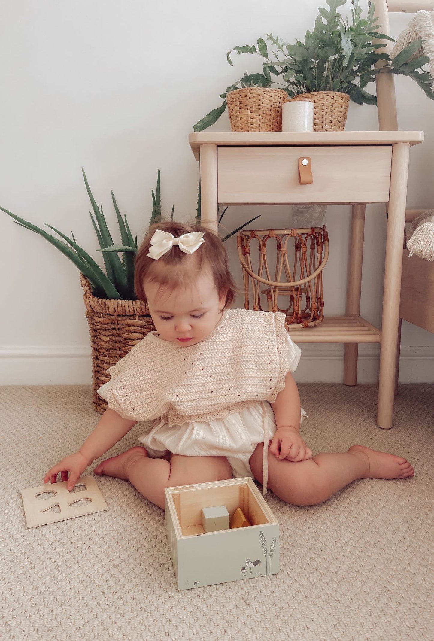 EVELYN KNIT TIE VEST IN BEIGE - Vintage Blossom