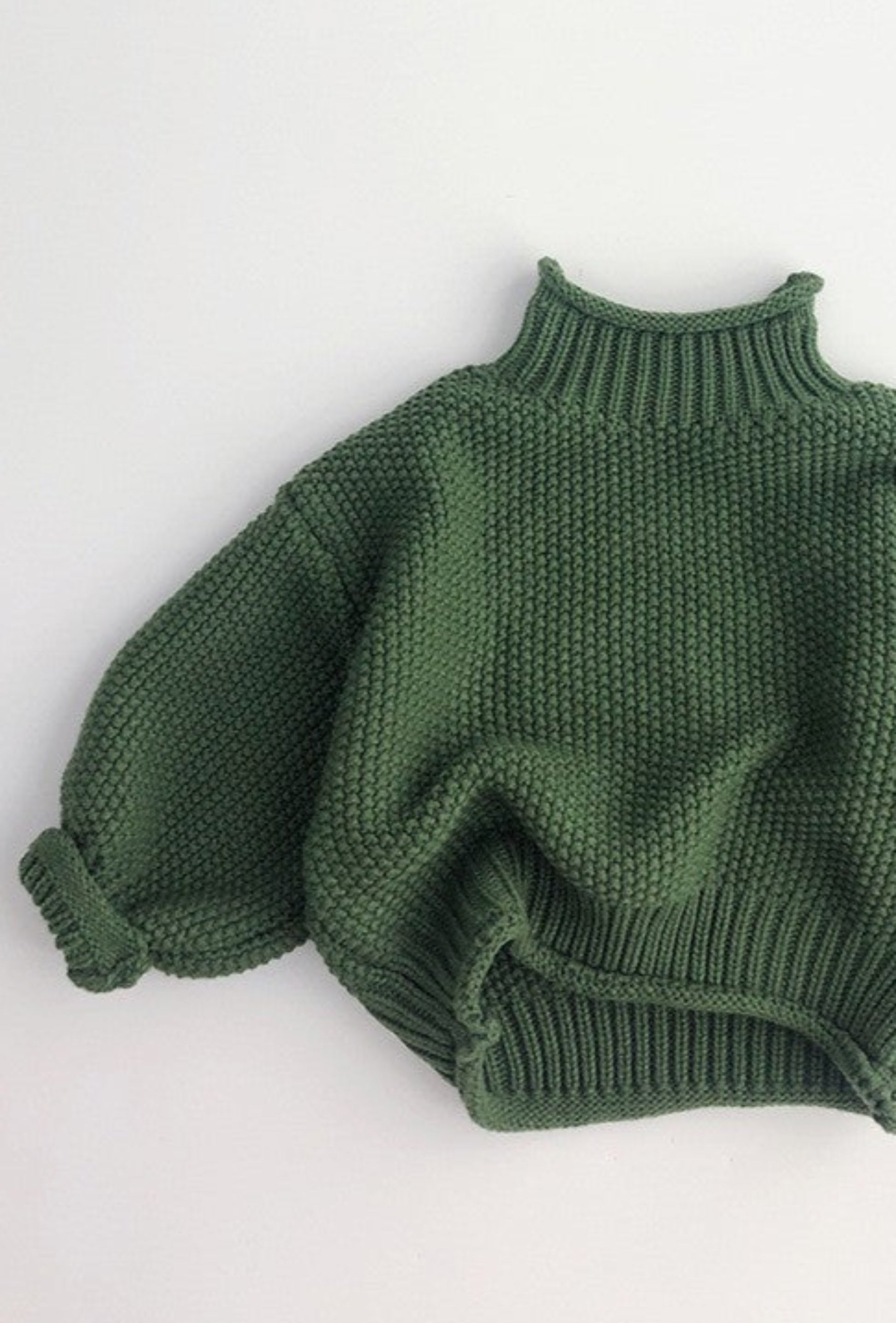 BOTTLE GREEN OVERSIZED KNIT JUMPER - Vintage Blossom