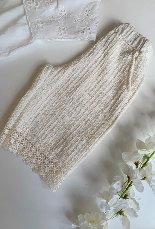 LOTTIE TEXTURED CROCHET TROUSERS - Vintage Blossom