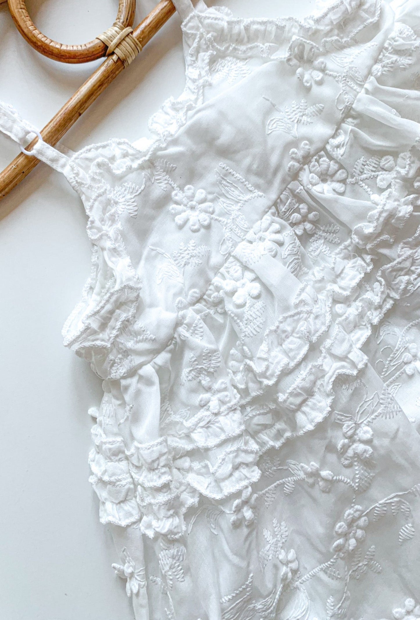 LILY RUFFLE MAXI SUMMER DRESS IN WHITE - Vintage Blossom