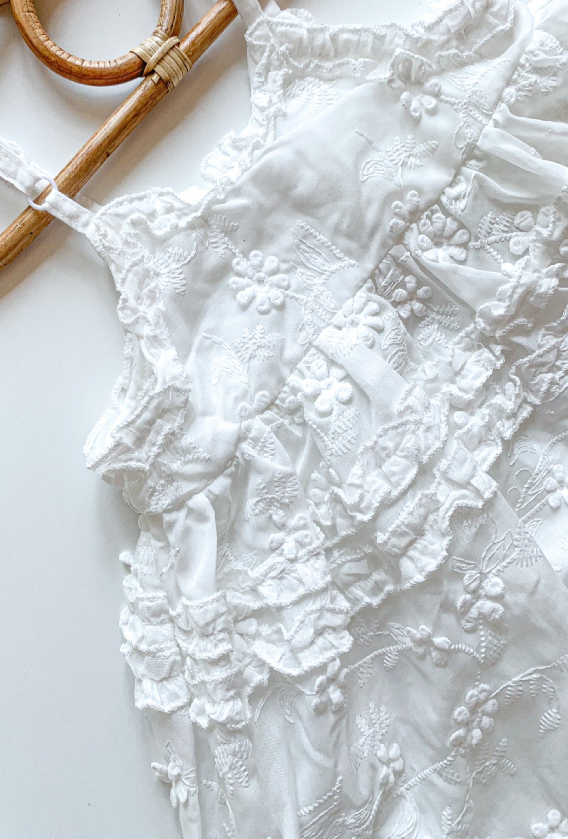 LILY RUFFLE MAXI SUMMER DRESS IN WHITE - Vintage Blossom