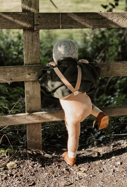 BRACED LEGGINGS IN DARK BEIGE - Vintage Blossom