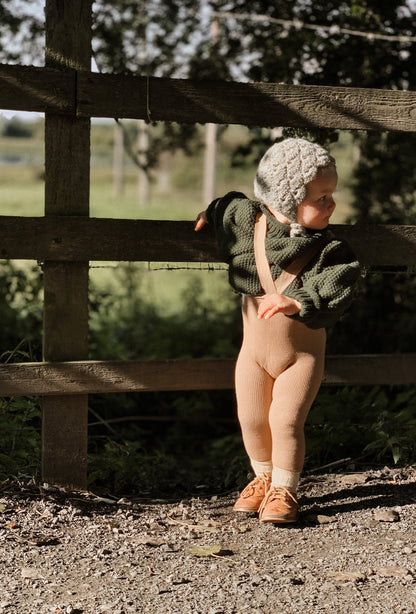 BRACED LEGGINGS IN DARK BEIGE - Vintage Blossom