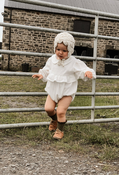 SOFT COTTON PETER PAN COLLAR ROMPER - Vintage Blossom