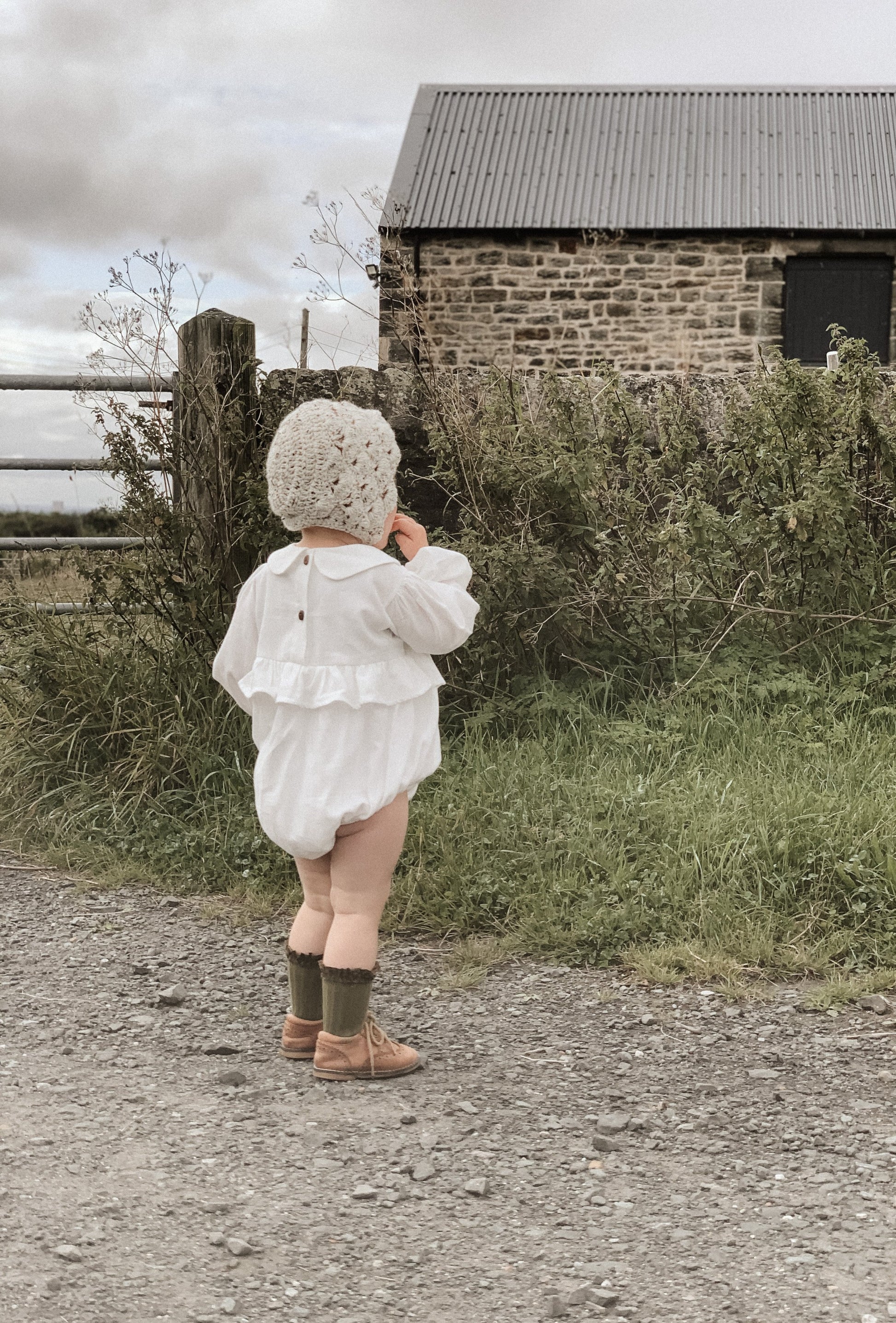 SOFT COTTON PETER PAN COLLAR ROMPER - Vintage Blossom