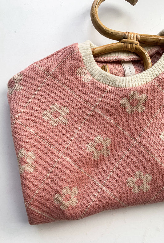FINE KNIT PRINT ROMPER IN VINTAGE ROSE - Vintage Blossom