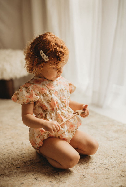 BLOSSOM TEXTURED LIGHTWEIGHT COTTON ROMPER - Vintage Blossom