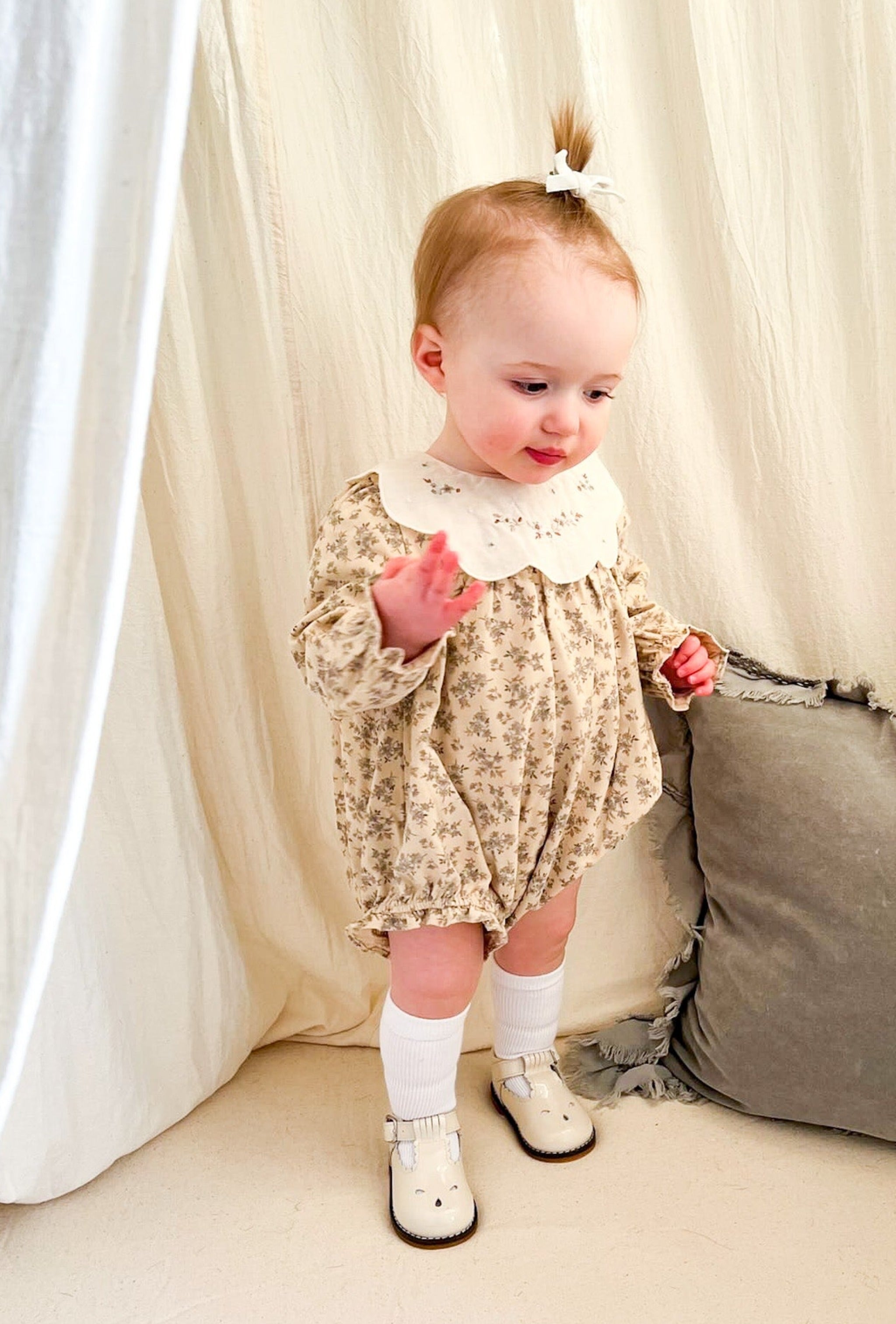 LOU COTTON SHORTIE VINTAGE FLORAL ROMPER