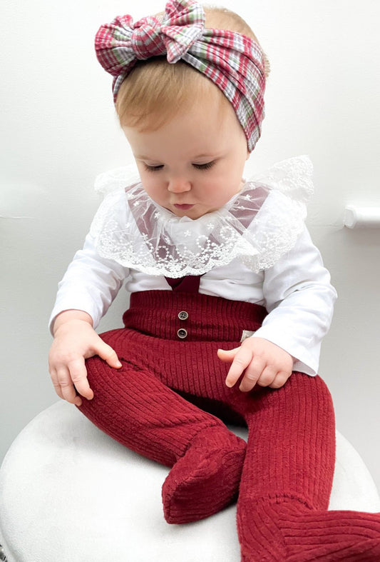 LALA FESTIVE RIBBED BRACE LEGGINGS - 2 COLOURS - Vintage Blossom