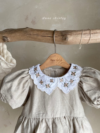 NORAH LINEN PETER PAN COLLAR ROMPER - Vintage Blossom