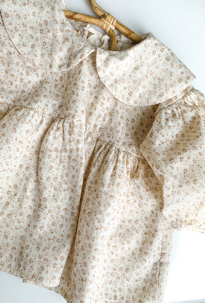 DAPHNE DISTY PRINT TIE BACK MUSLIN DRESS - Vintage Blossom