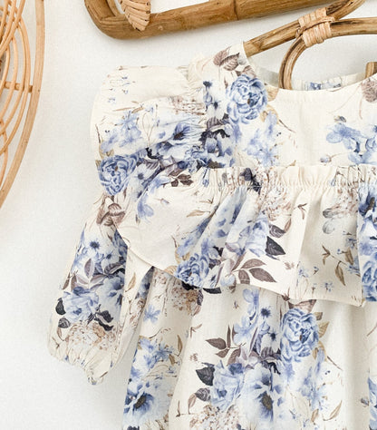 PENNY RUFFLE COLLAR FLORAL ROMPER - Vintage Blossom