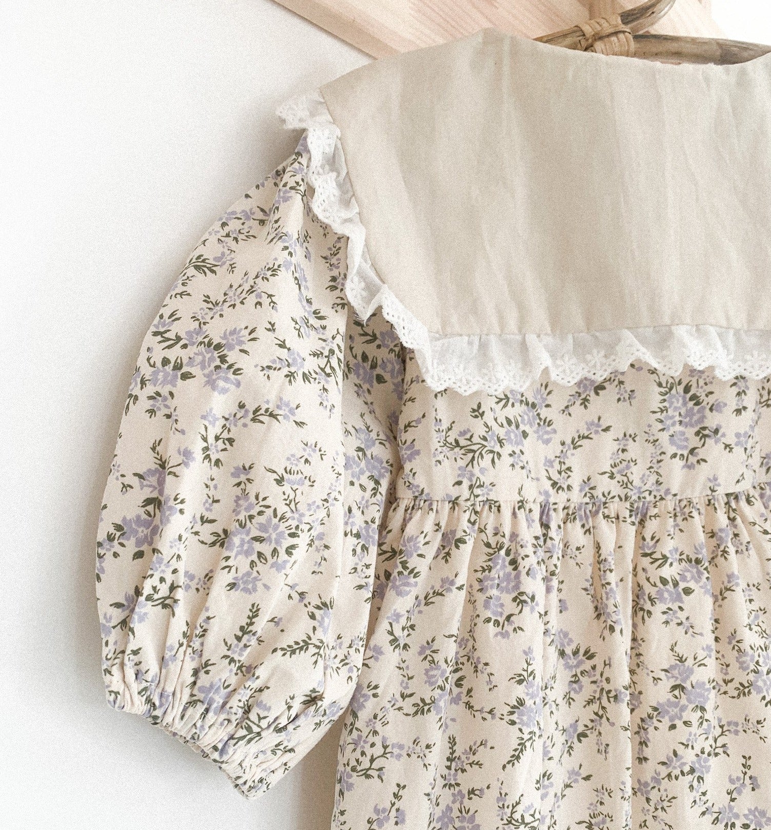 ARWEN SAILOR FRILL COLLAR FLORAL DRESS ONE-PIECE - Vintage Blossom