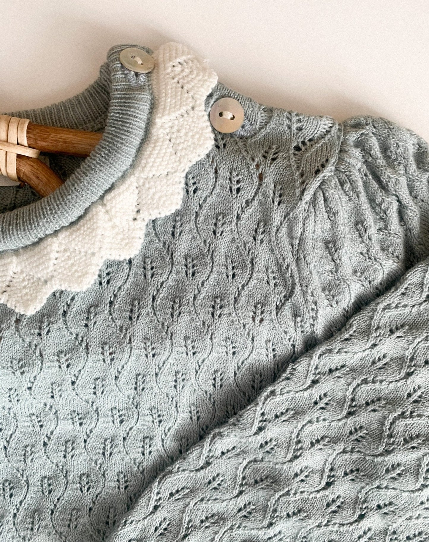 HATTIE FINE KNIT JUMPER IN BLUE SAGE - Vintage Blossom