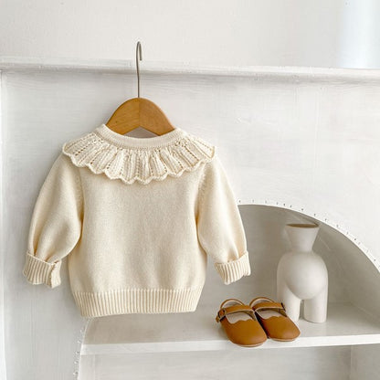 LIBBY FLORAL EMBROIDERED COLLAR CARDIGAN - Vintage Blossom