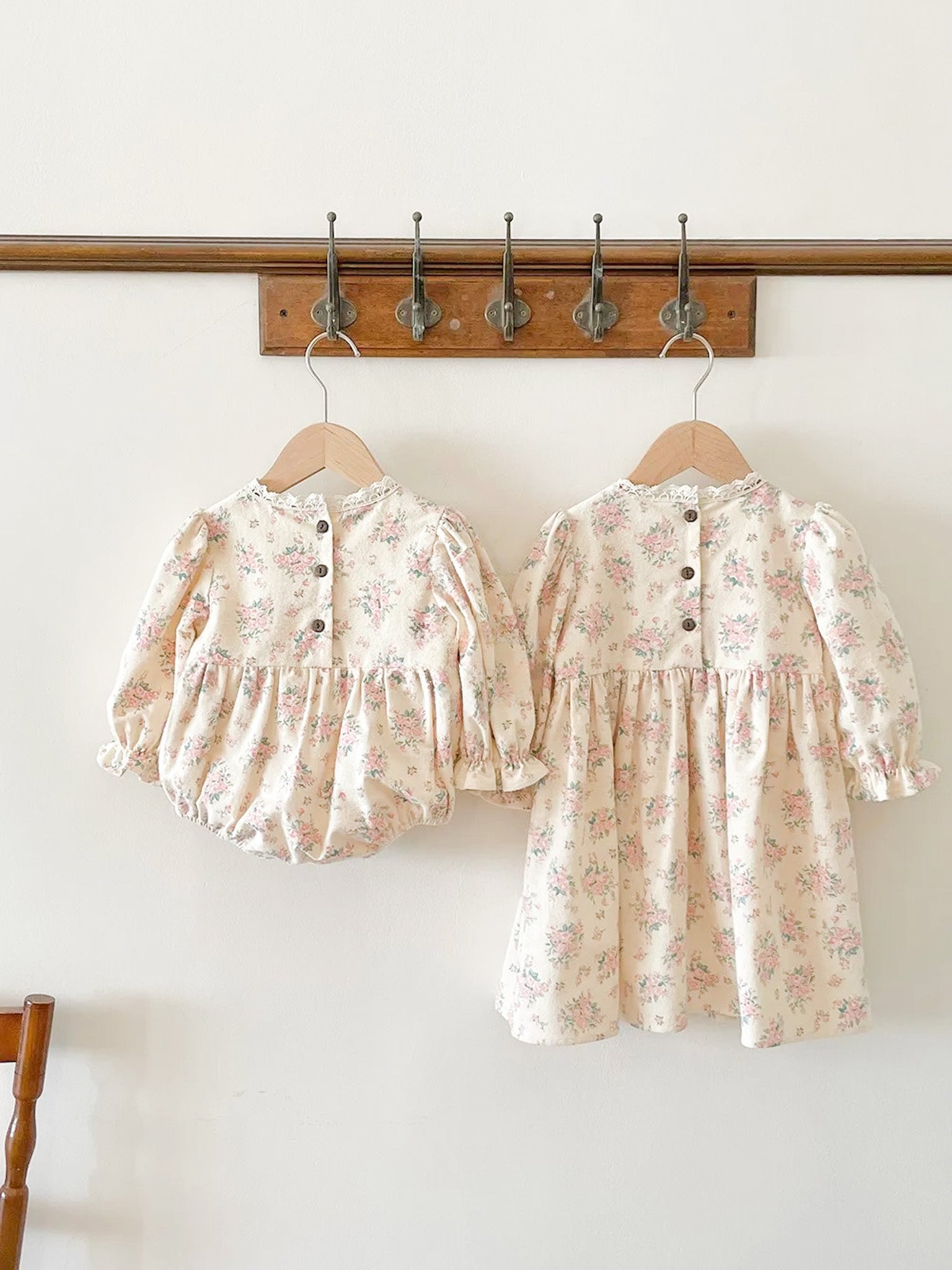 JULIET BRUSHED COTTON FLORAL SIBLING DRESS ONE-PIECE - Vintage Blossom