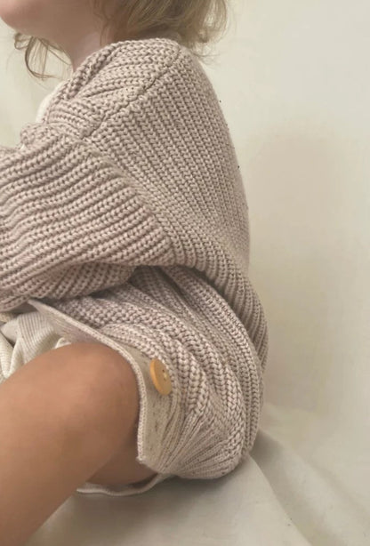 EDIE SLOUCHY KNIT CARDIGAN IN FLECKED IVORY - Vintage Blossom