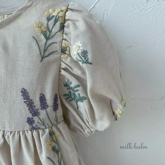 PRE-ORDER Provance Embroidered One-piece Dress - Vintage Blossom
